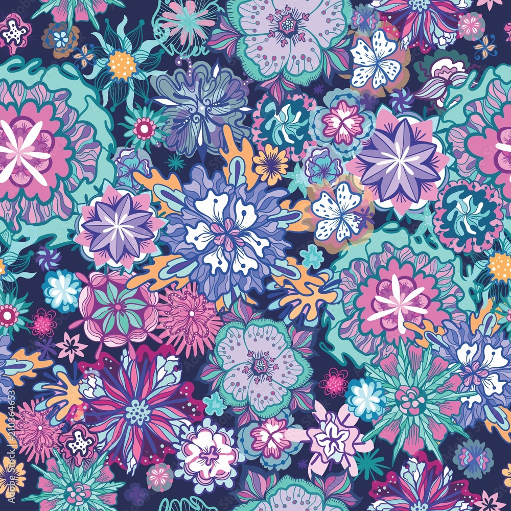 Summer Doodle Floral Pattern Summer Doodle Floral Pattern
