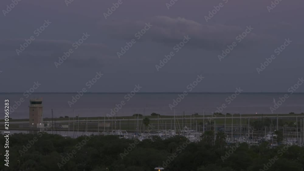 Tampa, St. Petersburg, Florida time lapse of boats in bay during sunset Tampa, St. Petersburg, Florida time lapse of boats in bay during sunset