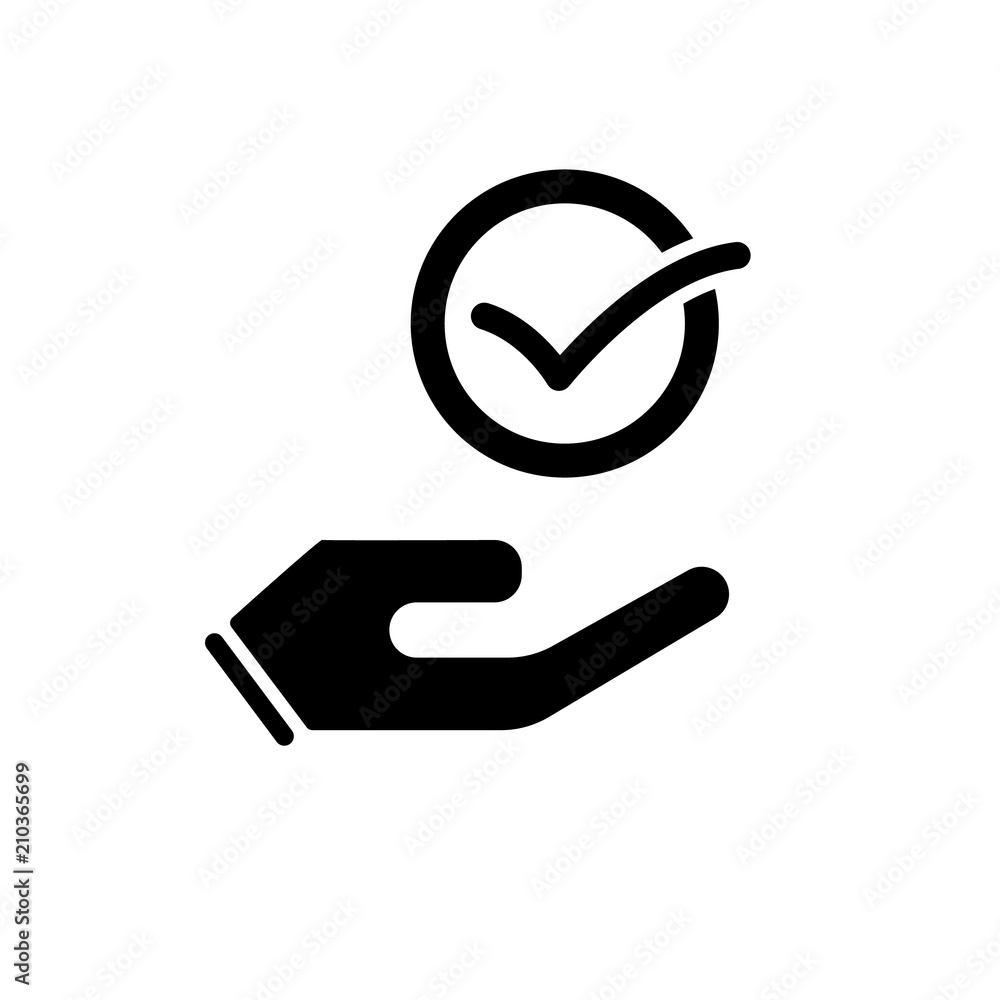 tick in the hand icon tick in the hand icon