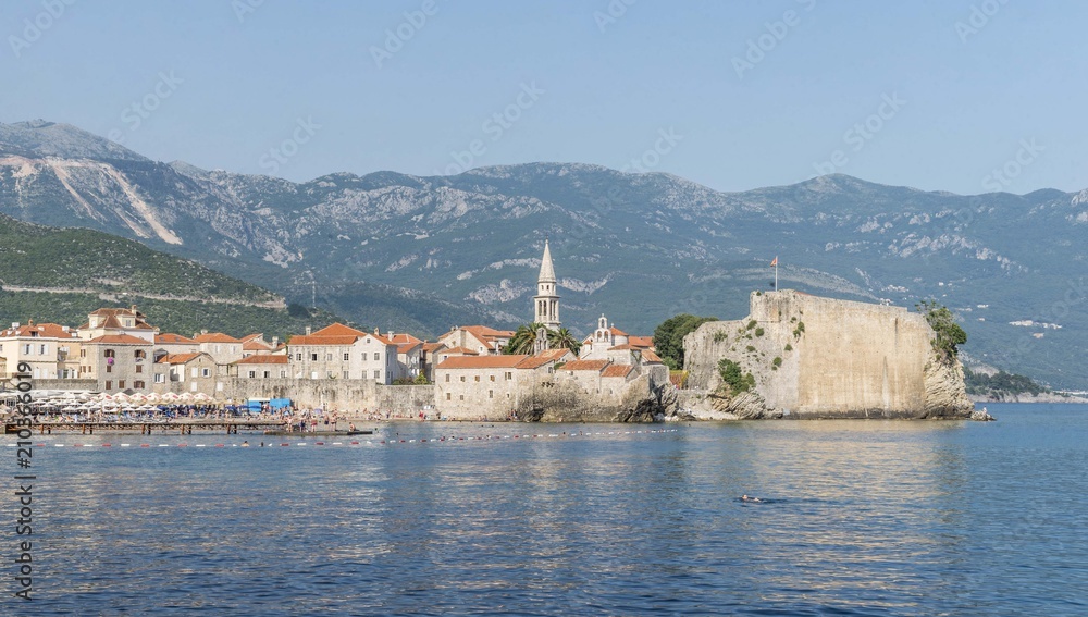 Montenegro, Budva Landscape. Adriatic sea background