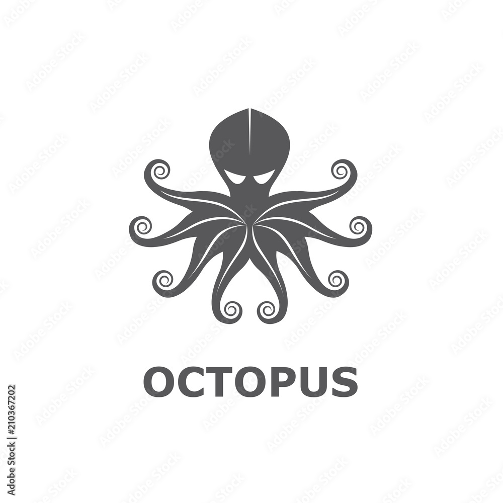 icon of octopus isolated on white background icon of octopus isolated on white background