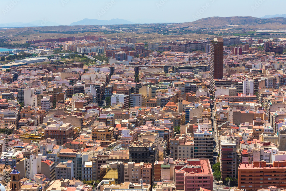 alicante city spain in the summer from above