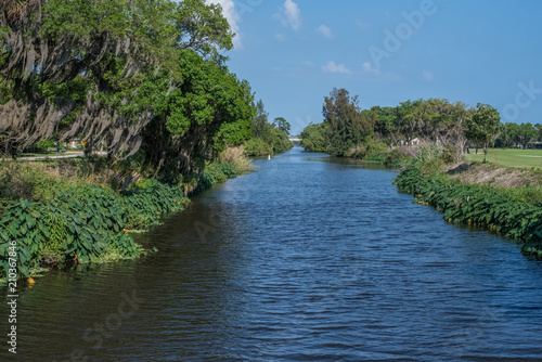Florida Polluted Canal Riverway Landscape photo