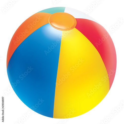 Realistic vector colorful beach ball