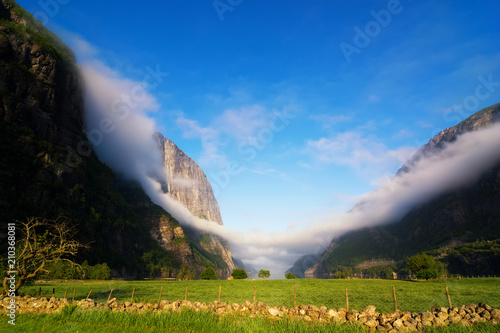 the Norwegian Lysefjord, a beautiful landscape photo