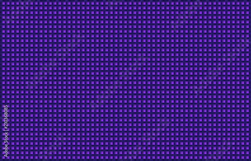 Purple Black Woven Basketweave Abstract Background. Repeated braiding of horizontal and vertical stripes creates a basket weave pattern with a purple background & black strands of various widths.