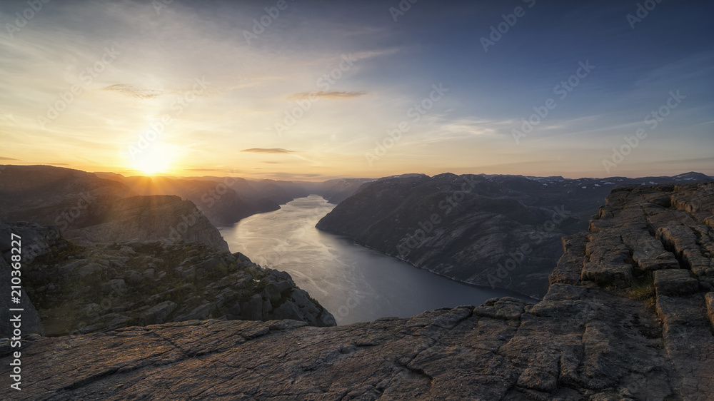 the Norwegian Lysefjord, a beautiful landscape