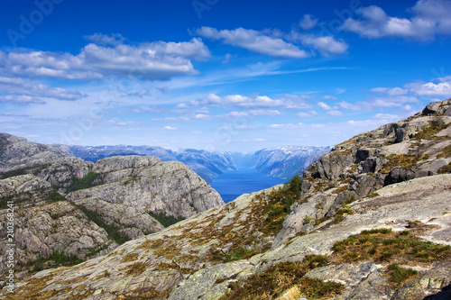 the Norwegian Lysefjord, a beautiful landscape © gusenych