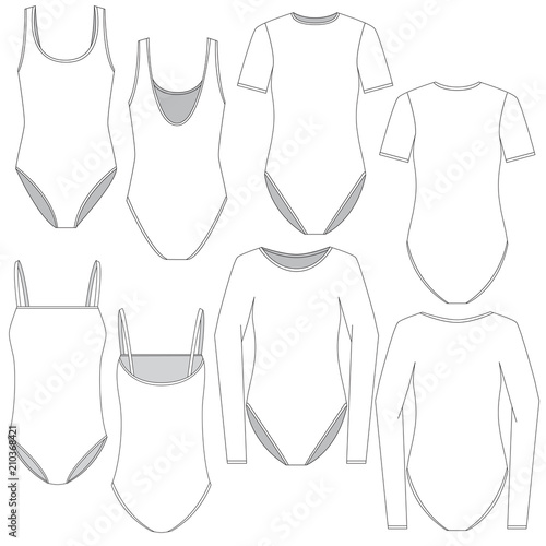 Vector template for Women bodysuits