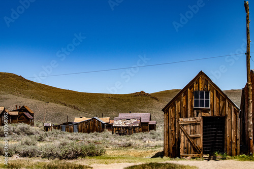 View of the famous, gold mining, ghost town of Bodie, Californa photo