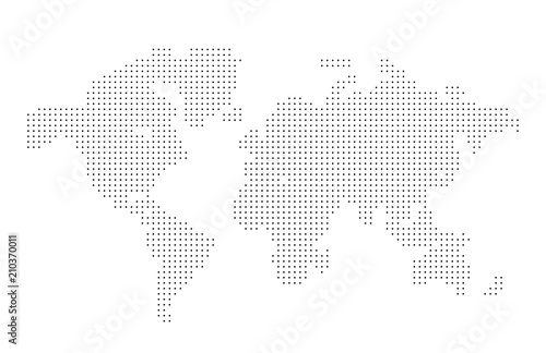World map point dots composition, representing the global on white, Global network connection, international meaning, tourism. Map digital design