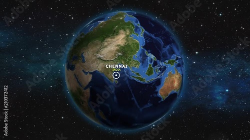 INDIA CHENNAI ZOOM IN FROM SPACE