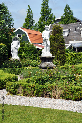 Garden sculptures in the landscape design of the garden or the Park.