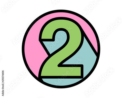 circle three typography typeset logotype numeral numeric nominal image vector icon