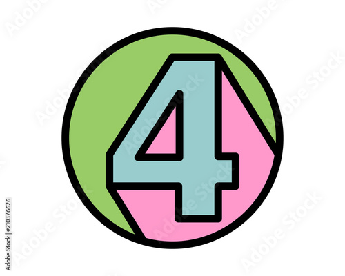 circle four typography typeset logotype numeral numeric nominal image vector icon