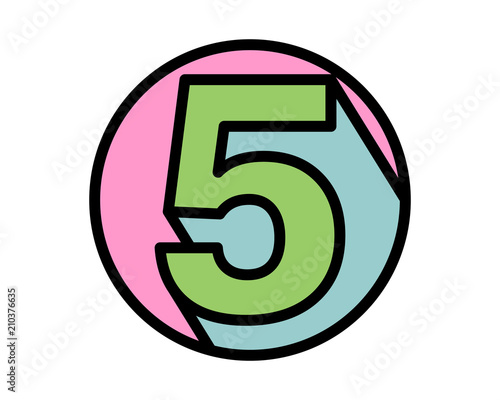 circle five typography typeset logotype numeral numeric nominal image vector icon