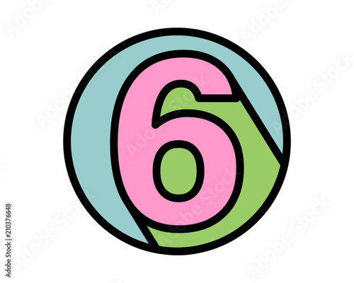 circle six typography typeset logotype numeral numeric nominal image vector icon