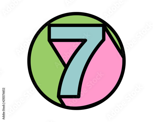 circle seven typography typeset logotype numeral numeric nominal image vector icon