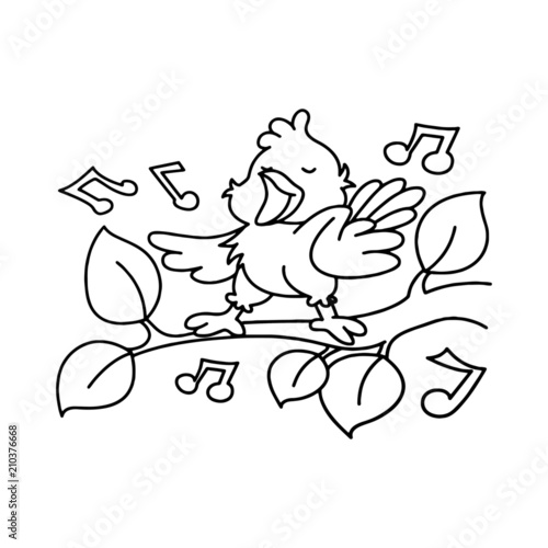 Swallow cartoon illustration isolated on white background for children color book