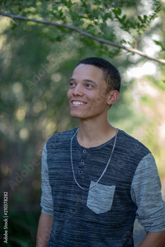 Young Millennial African-American Man in Nature