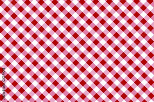 Firebrick Gingham pattern. Texture from rhombus/squares for - plaid, tablecloths, clothes, shirts, dresses, paper, bedding, blankets, quilts and other textile products. Vector illustration.
