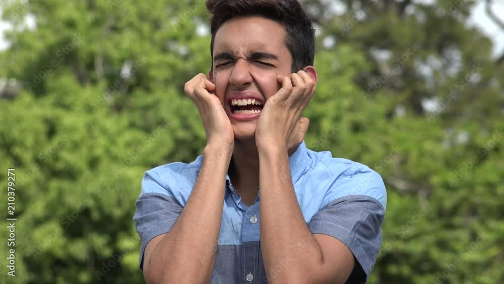 Anxious Male Hispanic Teenager Anxious Male Hispanic Teenager
