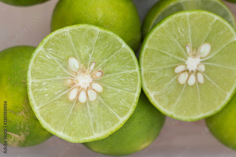 Slice of Lime with close up shot. Slice of Lime with close up shot.