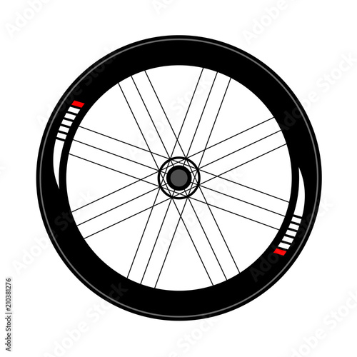 Road bike wheel illustration