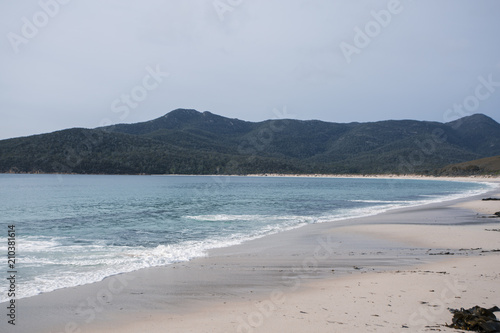 Waves and Beach Tasmanian Landscape of Wineglass Bay