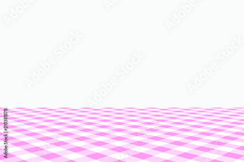 Pink Gingham pattern. Texture from rhombus/squares for - plaid, tablecloths, clothes, shirts, dresses, paper, bedding, blankets, quilts and other textile products. Vector illustration.