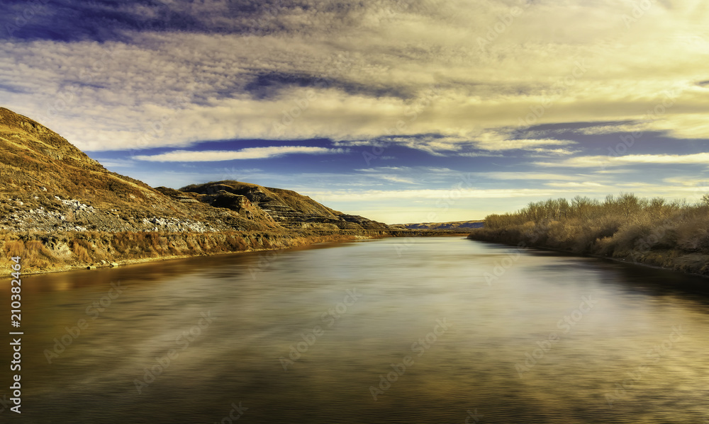 sunny river landscape