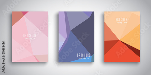 Brochure templates with abstract low poly designs