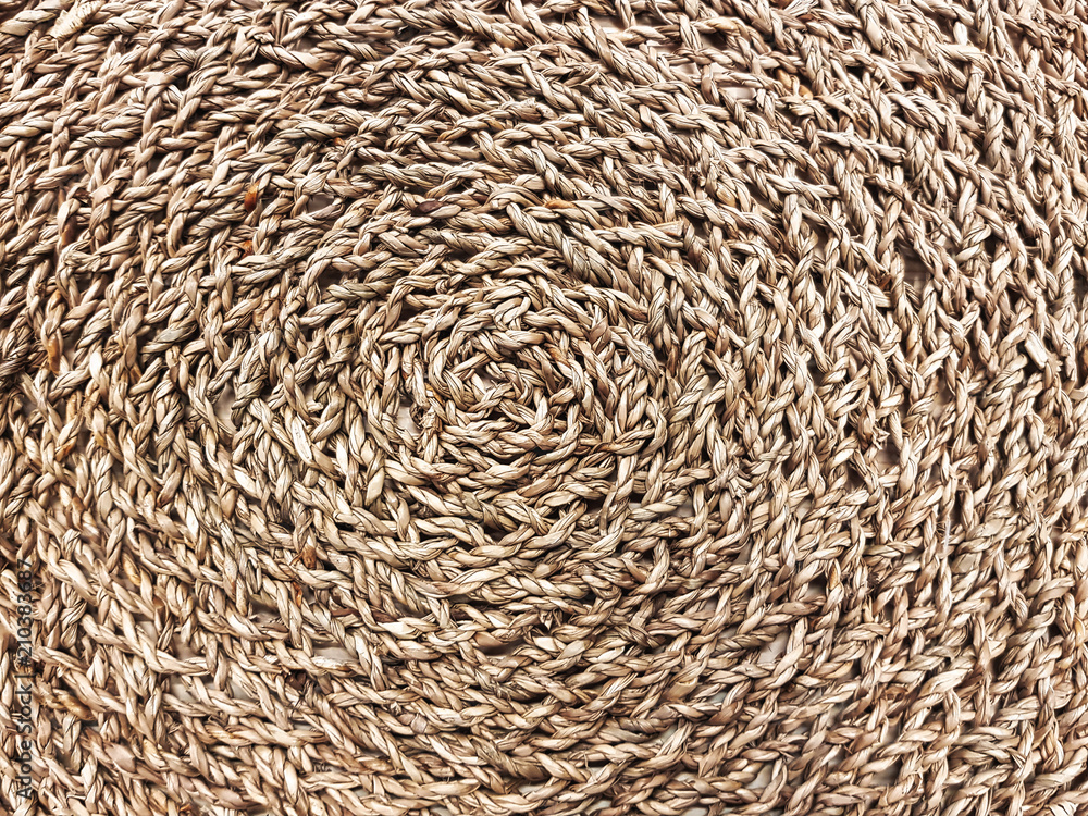 Full Frame Background of Woven Rattan Texture