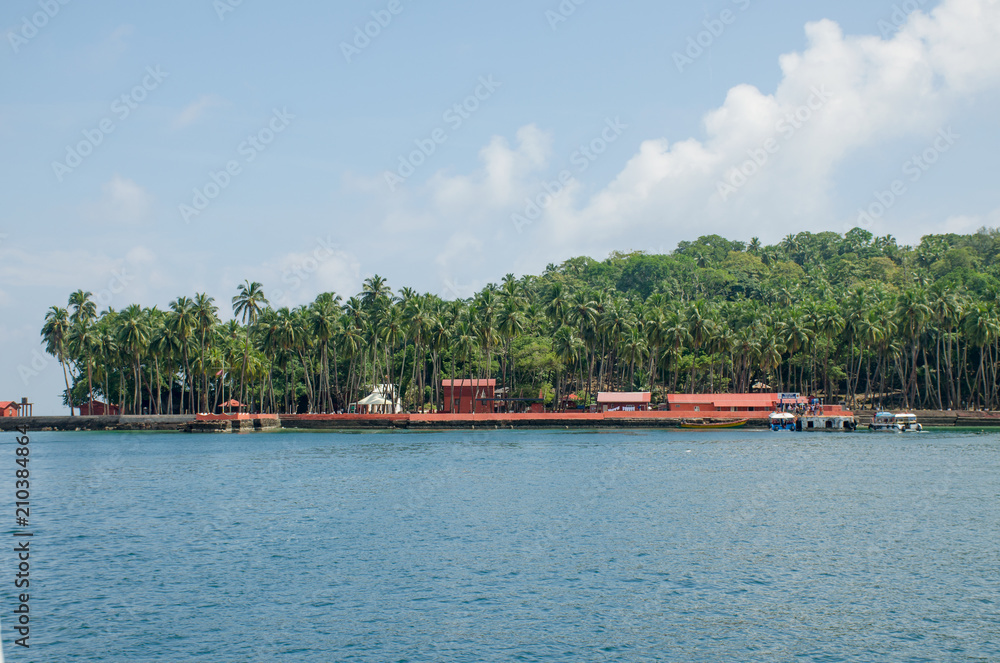 Beautiful tropical landscape island of Ross Andaman Sea

