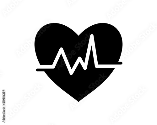 black heart line medical medicare health care pharmacy clinic image vector icon
