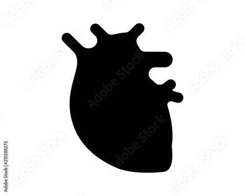 black heart silhouette medical medicare health care pharmacy clinic image vector icon