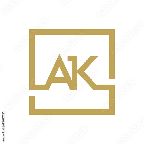 AK letter logo line square