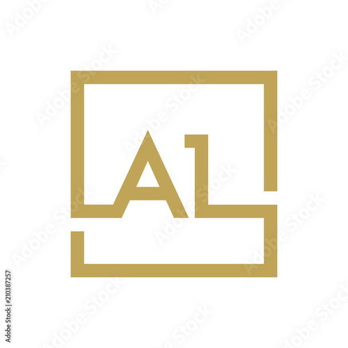 AL letter logo line square