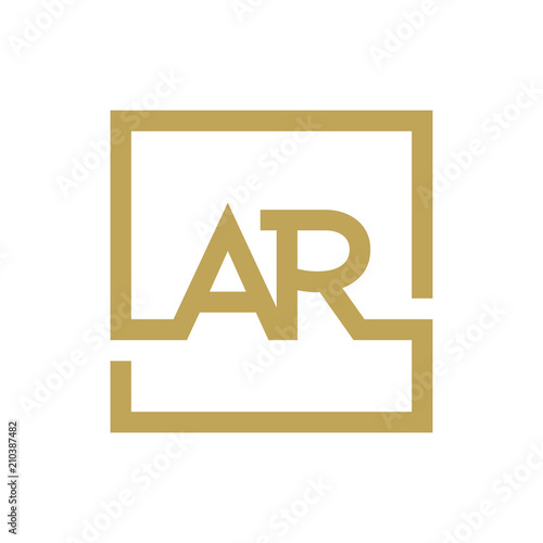 AR letter logo line square