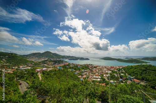 drake's seat lookout point st thomas virgin islands with cruise port photo