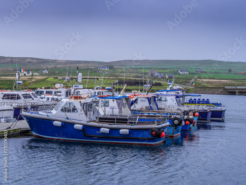 Boats at Portmagee harbor in Ireland