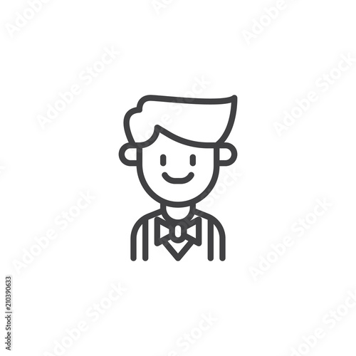 Waiter man outline icon. linear style sign for mobile concept and web design. Restaurant worker simple line vector icon. Symbol, logo illustration. Pixel perfect vector graphics