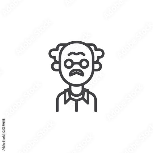 Male Teacher outline icon. linear style sign for mobile concept and web design. Scientist portrait simple line vector icon. Symbol, logo illustration. Pixel perfect vector graphics