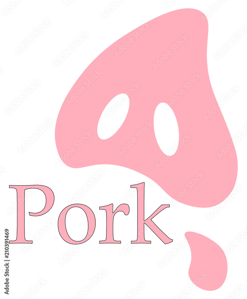 pig piglet and inscription pork minimalist logo of the restaurant, shop pig piglet and inscription pork minimalist logo of the restaurant, shop