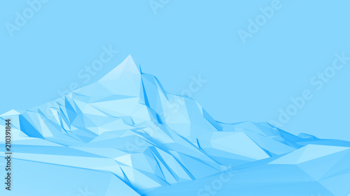 Fototapeta Naklejka Na Ścianę i Meble -  Low poly background with the image of high mountains against the sky. 3d illustration