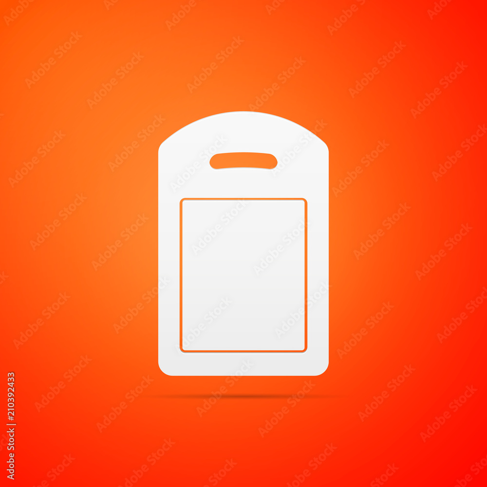 Cutting board icon isolated on orange background. Chopping Board symbol. Flat design. Vector Illustration Cutting board icon isolated on orange background. Chopping Board symbol. Flat design. Vector Illustration
