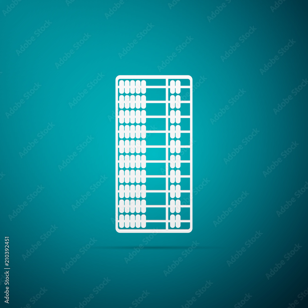 Abacus icon isolated on blue background. Traditional counting frame. Education sign. Mathematics school. Flat design. Vector Illustration Abacus icon isolated on blue background. Traditional counting frame. Education sign. Mathematics school. Flat design. Vector Illustration
