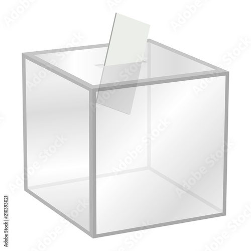Election box mockup. Realistic illustration of election box vector mockup for web design isolated on white background