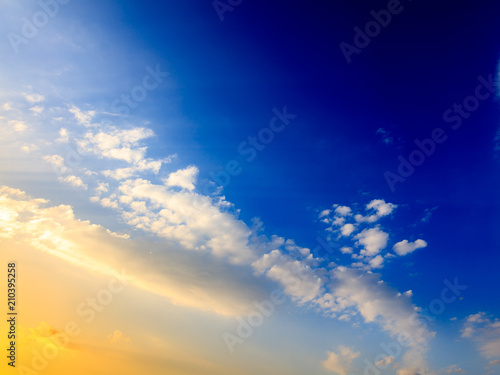 Clouds in the sky at sunset as background