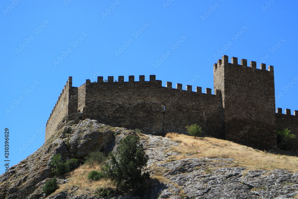 An image of an ancient Genoese fortress.